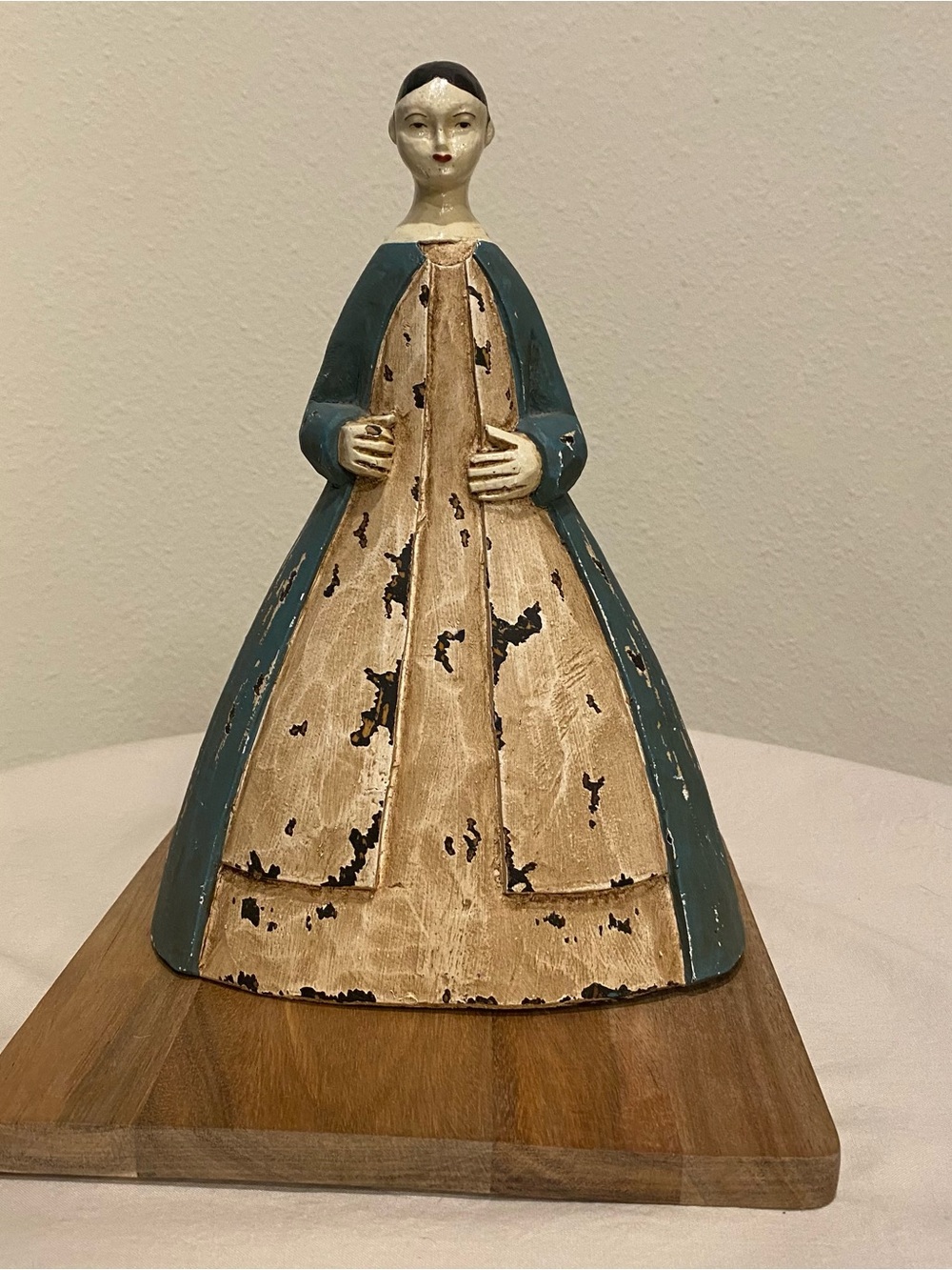 Vintage Hand Carved Wooden Woman Figure